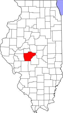 Map of Illinois highlighting Sangamon County