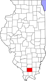 Map of Illinois highlighting Williamson County