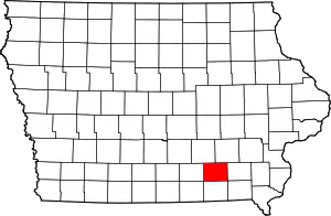 State map highlighting Wapello County