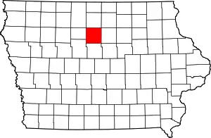 State map highlighting Wright County