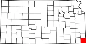 State map highlighting Cherokee County