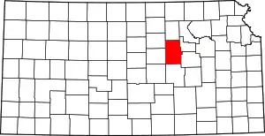 State map highlighting Dickinson County