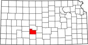 Map of Kansas highlighting Edwards County