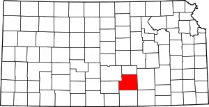 State map highlighting Sedgwick County