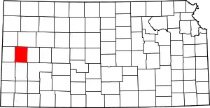 Map of Kansas highlighting Wichita County