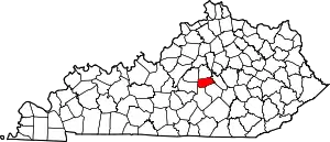 State map highlighting Boyle County