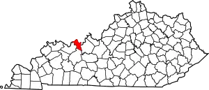 State map highlighting Hancock County