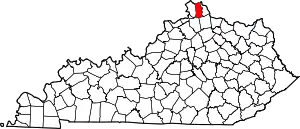 State map highlighting Kenton County