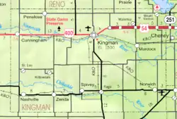 KDOT map of Kingman County (legend)