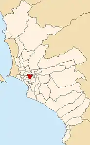 Location of La Victoria in the Lima province