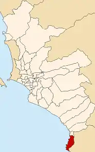 Location of Pucusana in the Lima province