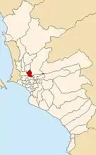 Location of Rímac in the Lima province