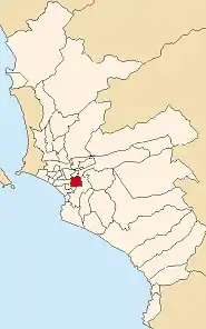 Location of San Borja in the Lima province