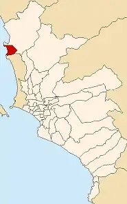 Location of Santa Rosa in the Lima province