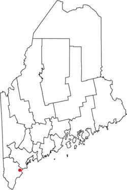 Location of city of Saco in Maine