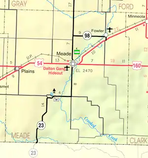 KDOT map of Meade County (legend)