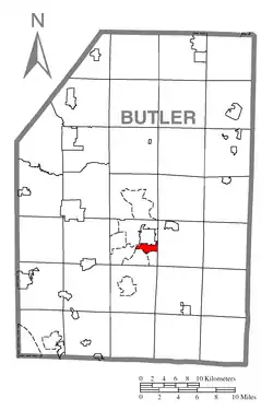 Location within Butler County