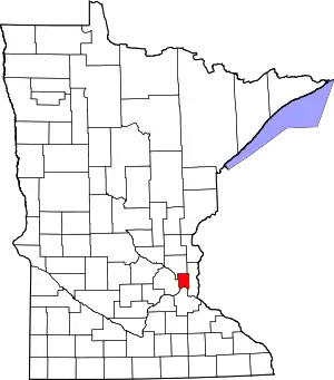 Map of Minnesota highlighting Ramsey County