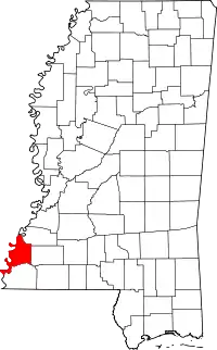 State map highlighting Adams County