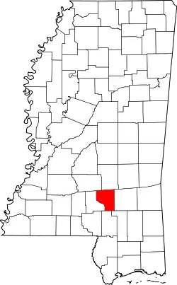 State map highlighting Covington County