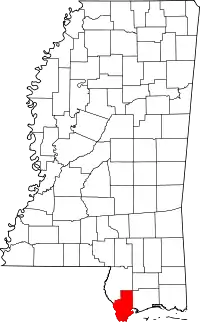 State map highlighting Hancock County