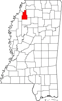 State map highlighting Quitman County