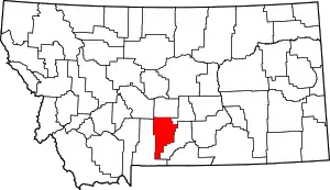 State map highlighting Sweet Grass County