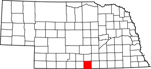 Map of Nebraska highlighting Franklin County