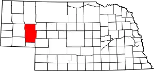 Map of Nebraska highlighting Garden County