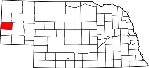 Map of Nebraska highlighting Scotts Bluff County