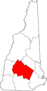 State map highlighting Merrimack County