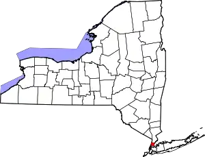 State map highlighting Bronx County