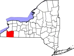 State map highlighting Cattaraugus County