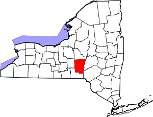 State map highlighting Chenango County