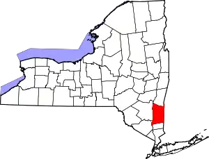 State map highlighting Dutchess County