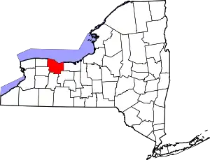 State map highlighting Monroe County