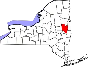 State map highlighting Saratoga County