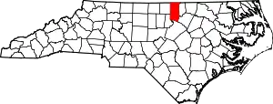 Map of North Carolina highlighting Granville County