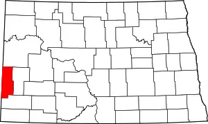 State map highlighting Golden Valley County