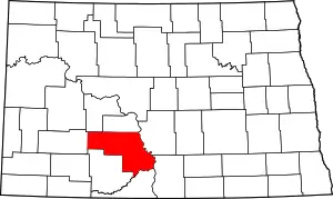 State map highlighting Morton County