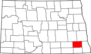 Map of North Dakota highlighting Ransom County