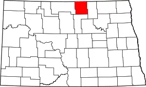 State map highlighting Rolette County