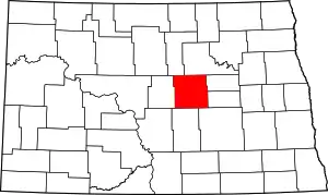 State map highlighting Wells County