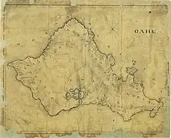 Outline of the ʻEwa District from a19th century Hawaiian map