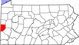 State map highlighting Beaver County