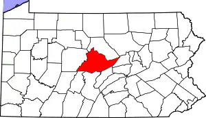 Map of Centre County, Pennsylvania