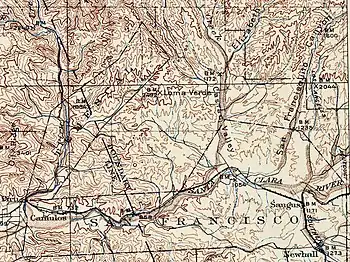 Topography of Castac Valley and Rancho San Francisco