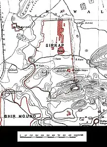 Kunala stupa and monastery are on the hill just south of Sirkap.