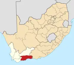 Location in South Africa