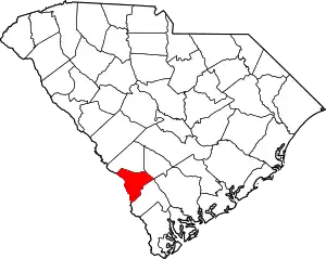 State map highlighting Allendale County